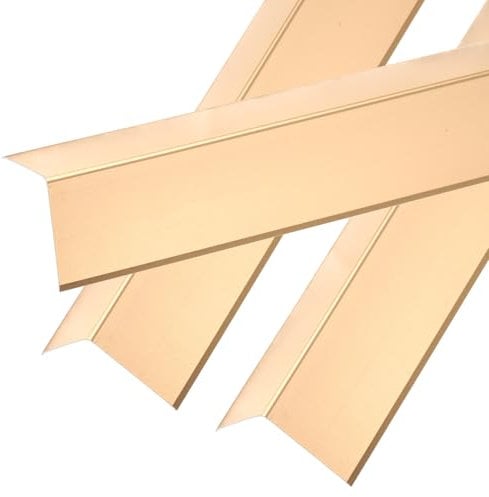 sourcing map 3 Pcs Aluminum Wall Corner Protectors L Molding Corner Guards Inside and Outside Wall Edge Trim for Walls Doors Window Cabinets Fireplaces Marble Tile Edge, Gold