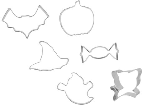 CIYODO 6er Satz Halloween Ausstechformen Keksformen Cartoon Backzubehör Keksausstecher Tragbar Für Kinder Erwachsene Lustige Halloween-zuckerkekse Backen