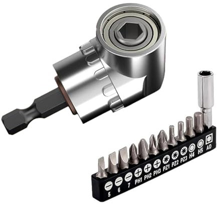 Flexible Drill Bit Extension,Socket Adapter Set Screwdriver Bit - 105 Degree Socket Wrench Tool Set, Angle Drill Attachment for Electric Drills, Socket Wrenches