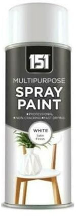 PNJB White Satin Finish Spray Paint, Clean and Modern Touch, Home Décor, Furniture, And Outdoor Projects, Apply Multiple Coats, Even, Reliable Coverage, 400ml (1 Pcs)