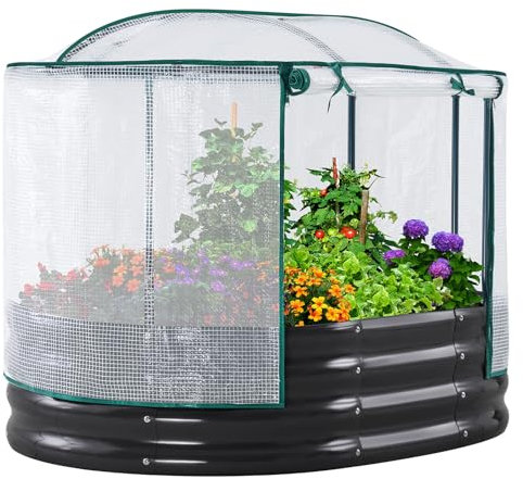 King Bird Hochbeet mit Abdeckung, 1,2 x 0,9 x 0,3 m