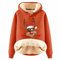 Fleece-Hoodie mit Weihnachts-Print für Damen Pullover in Kastenform (Orange, XXL)