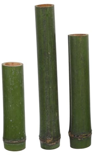 OSOLADY 3pièces Vase Bambou Naturel De Bouteilles pour Arrangement Floral Tube Bambou pour Décoration De Mariage Et Fête Hauteur