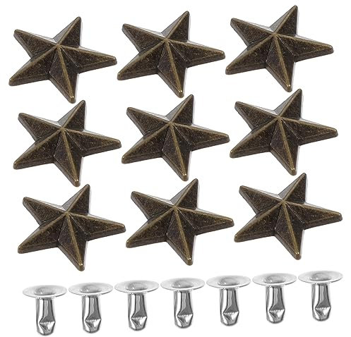 NUOBESTY 2 Sätze Taschenzubehör Punkstar-nieten Sternnieten Schneidernieten Sandal Abc Wickeltasche Kleist Kummerbund Sakkos Diy-punk-stollen Punk- -handwerk Legierung 10 Stück * 2