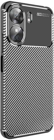 LBH Handyhülle Carbon Look für Xiaomi Redmi 13C Schutzhülle Karbon Handy Case Slim Cover Bumper Schutz Hülle Kratzfest Stoßfest rutschfest FusionGuard Pro Schwarz