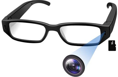 Nisanmoon Gafas Cámara Oculta, Gafas de Vídeo Cámara Espía HD 1080P Deporte Gafas de la Cámara de Apoyo Tomar Foto/Vídeo/Bucle de Grabación para la Bicicleta y la Motocicleta de Conducción