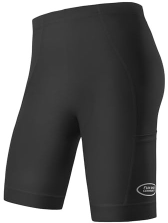 INBIKE Fahrradhose Herren Gepolstert mit Seitentaschen Radlerhose Radhose Sitzpolster Sommer Kurz Fahrradbekleidung Hose Rennrad MTB Mountainbike E-Bike Schwarz XL