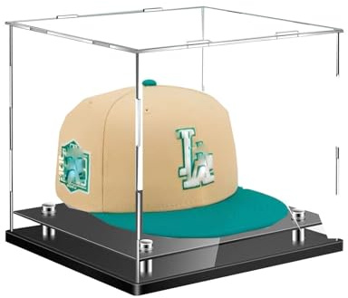 Transparente Acryl-Vitrine,Hut-Vitrine,Baseballkappe,Hut, Mini-Helm,Staubgeschützt, Aufbewahrungs Box,8.7x7.8x7.1in