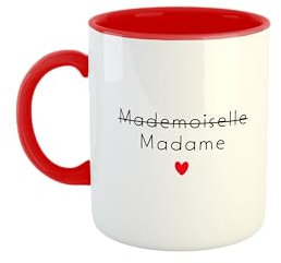 Kiribou Mug EVJF « Madame » - Cadeau Parfait Pour Future Mariée (Bicolore Rouge)