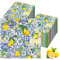 Serviettes en Papier Citron,60 Pièces Serviette de Table Papier,Serviette Papier Jaune,Vaisselle Jetable,pour Décoration,pour Anniversaire,Mariage de Noël,Restauration