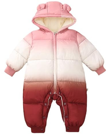 Generisch 2025 - Bambino Nuovo Bambino Neonato Autunno E Inverno Ha Vestiti Giù Cottonblend Vestiti Arrampicata Vestiti Plus Lana Spessore Abbraccio Vestiti Matrimonio, Colore: rosso, 18-24 Monate