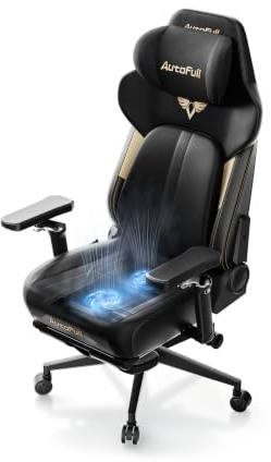 AutoFull Sedia da gaming M6 Ultra 2.0 con funzione di riscaldamento e raffreddamento, massaggio, nera | Certificata per l'uso agonistico, supporto lombare adattivo, materiale traspirante