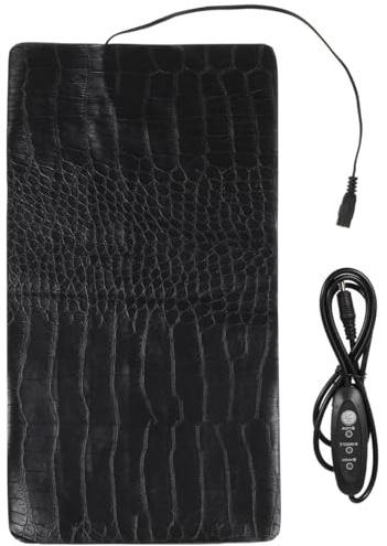 Happyyami Pet Heating Pad Usb Electric 3 Gears Adjustable Heat Pad for Pets Waterproof Small Animal Heat Mat for Reptile Hide Dogs Cats and Puppies Black