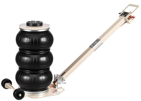 VEVOR Cric Pneumatique 3 T Plage 140-450 mm, Cric de Levage Pneumatique à Triple Coussin d'Air et Six Tubes en Acier, Levage Rapide, Poignée Longue Réglable, pour Réparation Voiture SUV Atelier Garage