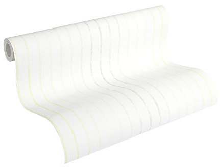 Esprit Kids Papiertapete Stars Tapete gestreift 10,05 m x 0,53 m grau grün weiß Made in Germany 356951 35695-1