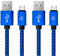 EVOMIND Braided Nylon Micro USB Cable [2x2M] Quick Charge and Data Sync compatible for Xiaomi Redmi 9c/6a/ Note 6 Pro, Samsung Galaxy S7/6/ A10/ J, PS4/Xbox One Controller, etc. - 2x2M Blue