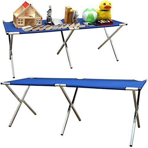 EYEPOWER Verkaufsstand 205x67x70cm Klappbarer Marktstand Messestand Flohmarkt-Stand Verkaufstisch Verkaufstheke Blau