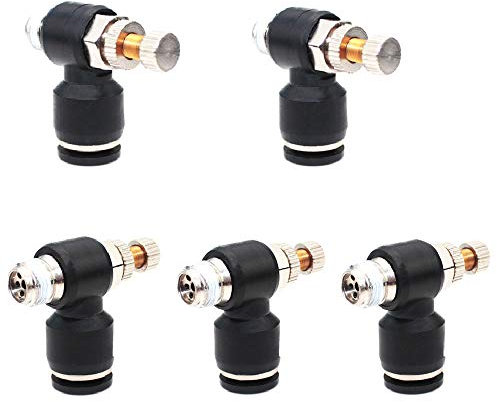 Beduan Pneumatisches Druckluftregelventil, 6 mm Rohr OD x 1/4 Zoll Außengewinde, 90 Grad Umschaltventil-Adapter (5 Stück)
