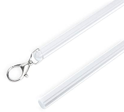 2 Pack Curtain Pull Rod with Metal Snap Invisible Clear Curtain Push Wand for Drapery and Grommet Curtains 1/2 Inch Wide (Acrylic, 40 Inch)