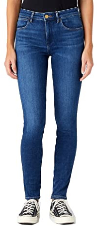 Wrangler Damen Skinny Authentic Love Jeans, Airblue, 25W / 30L EU