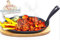 Vintage Gourmet ® Premium Pre-Seasoned Cast Iron Sizzler Serving Dish/Steak Platter with Wooden Stand, Black, 24 cm x 14 cm Create That Authentic Feel, Serve Your Dishes Sizzling at The Table!