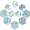 GORGECRAFT 10Pcs Rainbow Window Clings 3D Dekorative Fensterfolie Hexagon Form Anti-Kollisions-Fensteraufkleber Türfenster Static Cling Für Küche Esszimmer Schlafzimmer