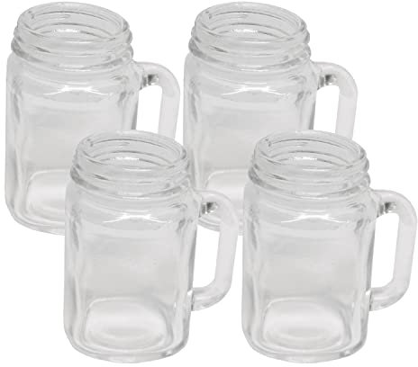 4 tlg Schnapsglas Set Einmachglas Form Schnaps Glas Likör Ouzo Kräuter Rum Korn