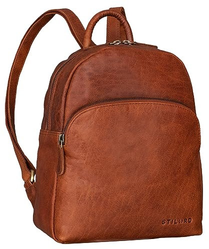 STILORD 'Linnea' Damen Rucksack Elegant Klein Vintage Lederrucksack für Frauen Daypack Cityrucksack Mini Backpack Handtasche Schultertasche aus echtem Leder, Farbe:maraska - braun