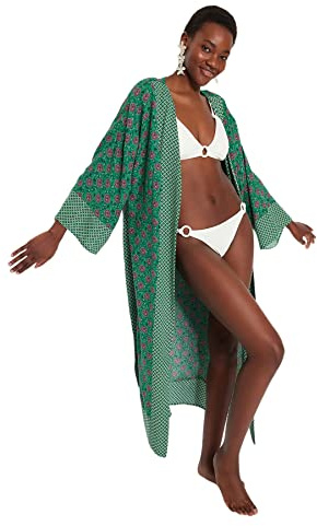 Trendyol Kimono-kaftan Mit Blumenmuster Caftano kimono con stampa floreale Donna
