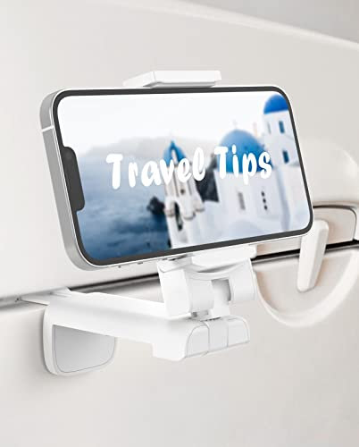 MiiKARE Kompakt Handy Halterung,Verstellbare Klemmhalterung,Flugzeug Halterung,Tragbarer Handy Stander,Smartphone Halterung Kompatibel mit i'Phone13/12 Pro Android,für Flugzeug,Küche,Büro-Weiß
