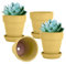 vensovo 15CM Yellow Terracotta & Clay Pots for Plant with Saucer - 4 Pack Medium Terra Cotta Planter with Drainage Hole, Flowerpot for Indoor Outdoor Plants, Crafts, Wedding Favor