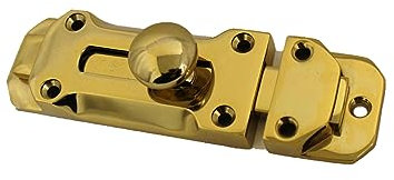 Tower Door Bolt Heavy Duty 4 6 Polished Chrome Brass Dead Lock Slide Bathroom Gate Latch 150mm (Polished Brass, 4 100mm)