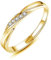 Josfeva Damen Trauringe Paar Ringe, 925 Sterling Silber Gold Offen Verstellbar Partnerringe Verlobungsring Hochzeitsring Band Ring mit Weiß Zirkonia, Geschenk für Ehefrau Mann Freundin Freund