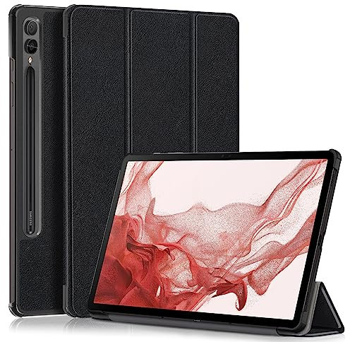 TOPCASE Funda para Samsung Galaxy Tab S9 FE Plus 12.4 (SM-X610/X616)/Tab S9 Plus 12.4 Pulgada 2023 (X810/X816B/X818U),Ultra Delgado Carcasa con Soporte Función y Auto-Sueño/Estela,Negro