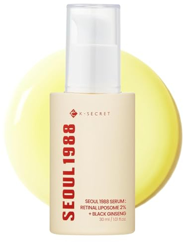 K-SECRET SEOUL 1988 Retinal Liposome 2% + Black Ginseng serum | 58% Schwarzer Ginseng Extrakt gegen feine Linien – Korean Skincare mit Niacinamide & Bakuchiol – 30ml