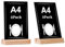 EACHPT Tischaufsteller A4, Acryl Tischaufsteller mit Holzfuß Buche 2 Stück A4 Hochformat Dualer Kartensteckplatz, Aufsteller Schild A4 Präsentationsständer für Firmen Büros,Menükartenhalter