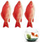TUKEVA 3 PCS Poisson Plastique Petit Faux Rouge Artificiels Ornement de Poissons pour la Décoration d'aquariums (Rouge)