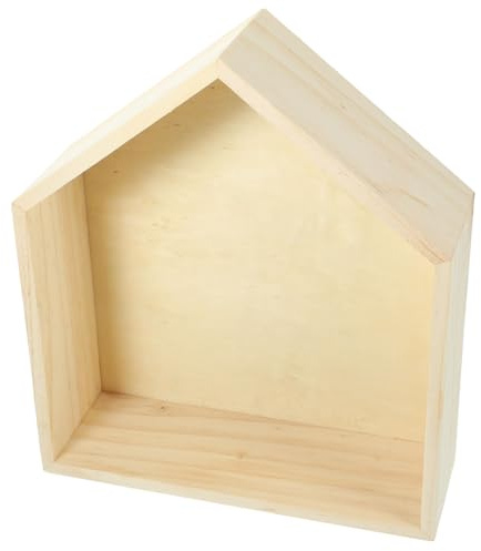 AOKWAWALIY Wandregal in Hausform, Ausstellungsregale, Dekoration, Aufbewahrungsregale, winziges Haus, rustikale Wandregale, Heimregale, Küchenregale, Wandaufbewahrungskorb, Aufbewahrungshalter, Rack,