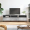 TJROO Mobile Porta TV Grigio Cemento 150x30x44,5cm Legno Multistrato y Ferro Mobile Basso con Ante Mobile TV Vetrina Mobile con Ante Mobiletto TV Armadio TV Consolle TV Mensola Sotto TV