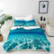 ANHOPE Unterwasser Ozean Meer Welt Bettwäsche Set 3 Teilig Bettbezug 155x220 cm + 2 Kissenbezug 80x80 cm Weich Microfaser Bettbezüge mit Reißverschluss Ganzjahres Bettdeckenbezug Set