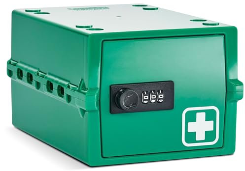 Lockabox Mini™ | Small Medicine Lock Box with Combination Lock (A5-Sized) | Mini Medical Lock Box For Tablets, Creams & Medical Pens | External Size 22.3 x 15.4 x 12 cm (Medi Green)