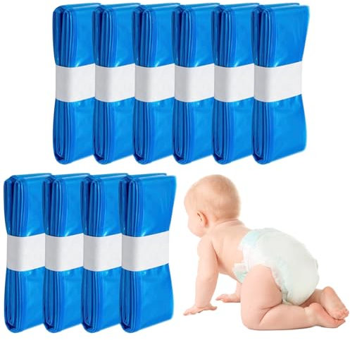 10Pcs Diaper Pail Refill Bags Set, Nappy Bin Refills, Nappy Disposal Bags, Compatible with Tommee Tippee Sangenic, Twist and Click, Angelcare, Extra Thick Anti-Odor Antibacterial Multilayer Film, 4.5M