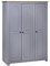 Iiaky Kleiderschrank 3-Türig Grau 118×50×171,5 cm Mehrzweckschrank Haushaltsschrank Schrank Schlafzimmer Wardrobe Bedroom SchräNke Kiefer Panama Serie