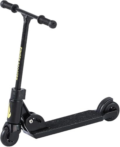 Schwarzer T-Kopf-Finger-Scooter, 2-Rad-Roller, faltbarer Finger-Scooter mit Bremse, Fingerboard-Zubehör, Bildung, Fingerspielzeug, rutschfeste, lustige Finger-Skateboards, Fingerbretter und