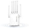 2025 RipetitoreWiFi, 300Mbps WiFi extender ad alta velocità, Amplificatore wifi con 6 potenti antenne, 2.4GHz con Porta 2 LAN, WPS, Copertura a 1200㎡ oficinas/hogares，bianca