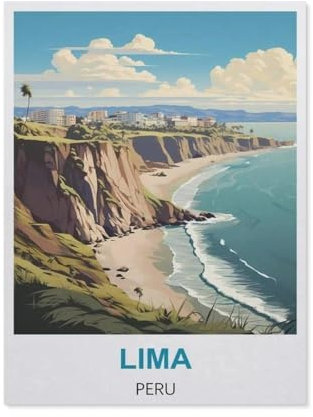 Lima Peru Vintage-Reiseplakate,Puzzles, 1000-teiliges Puzzle Für Erwachsene Und Kinder Ab 10 Jahren(38x26cm)-BV34