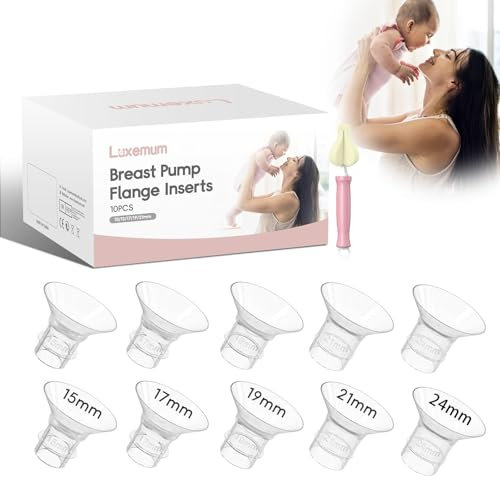 Silicone Flange Inserts 13/15/17/19/21mm for 24mm Flange/Shield of Most Pumps Compatible with Momcozy, Lansinoh, Elvie, Willow go, Spectra, Breast Pump Shields (10PCS)