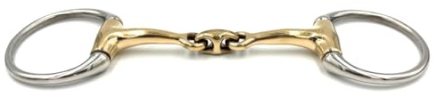 ES0013 Olivenkopfgebiss Doppelt Gebrochen Kupfer 70mm/13mm, 12.5 cm | Equine Smile Edelstahl Olivenkopftrense Wassertrense Gebisse Pferd Pony Maulschonend Reitsport Ausbildungsgebiss Messing
