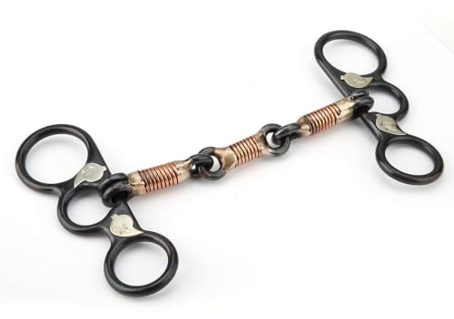 Filetto Cavalli Filetto Ovale, Masticare Morso per Bavaglio Ovalecon Filo | Anello Filo Di Rame Avvolto in Ferro Nero per Addestramento Accessorio Da Corsa per Corse Di L'allevamento Cavalli Filetto