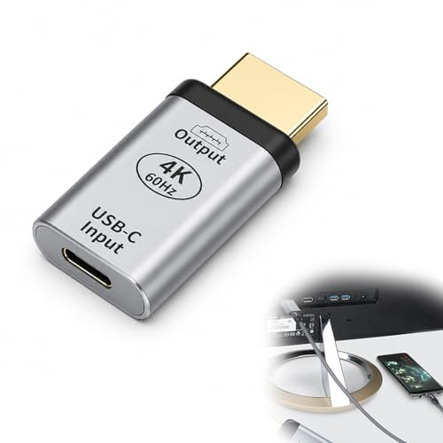 Zolara Adaptateur USB-C Femelle vers HDMI Mâle, 4K@60Hz Convertisseur USB C vers HDTV, Type C Femelle vers HDMI Mâle, Plug and Play, Convient pour Connecter Un Moniteur